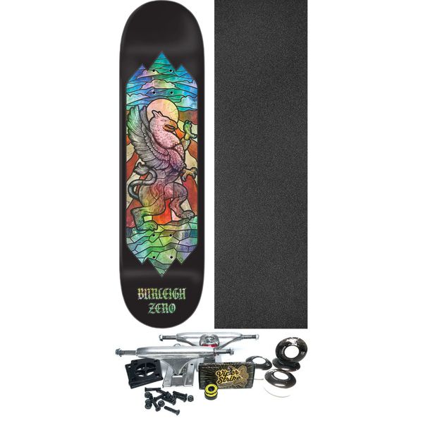 Zero Skateboards Brandon Burleigh Stained Glass Griffin Skateboard Deck - 8.5" x 32.3" - Complete Skateboard Bundle